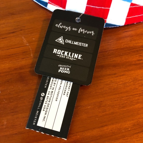 Chillmeister Hat One Size‎ Red White Blue Checkered Americana Bucket Stretchy - Picture 8 of 11